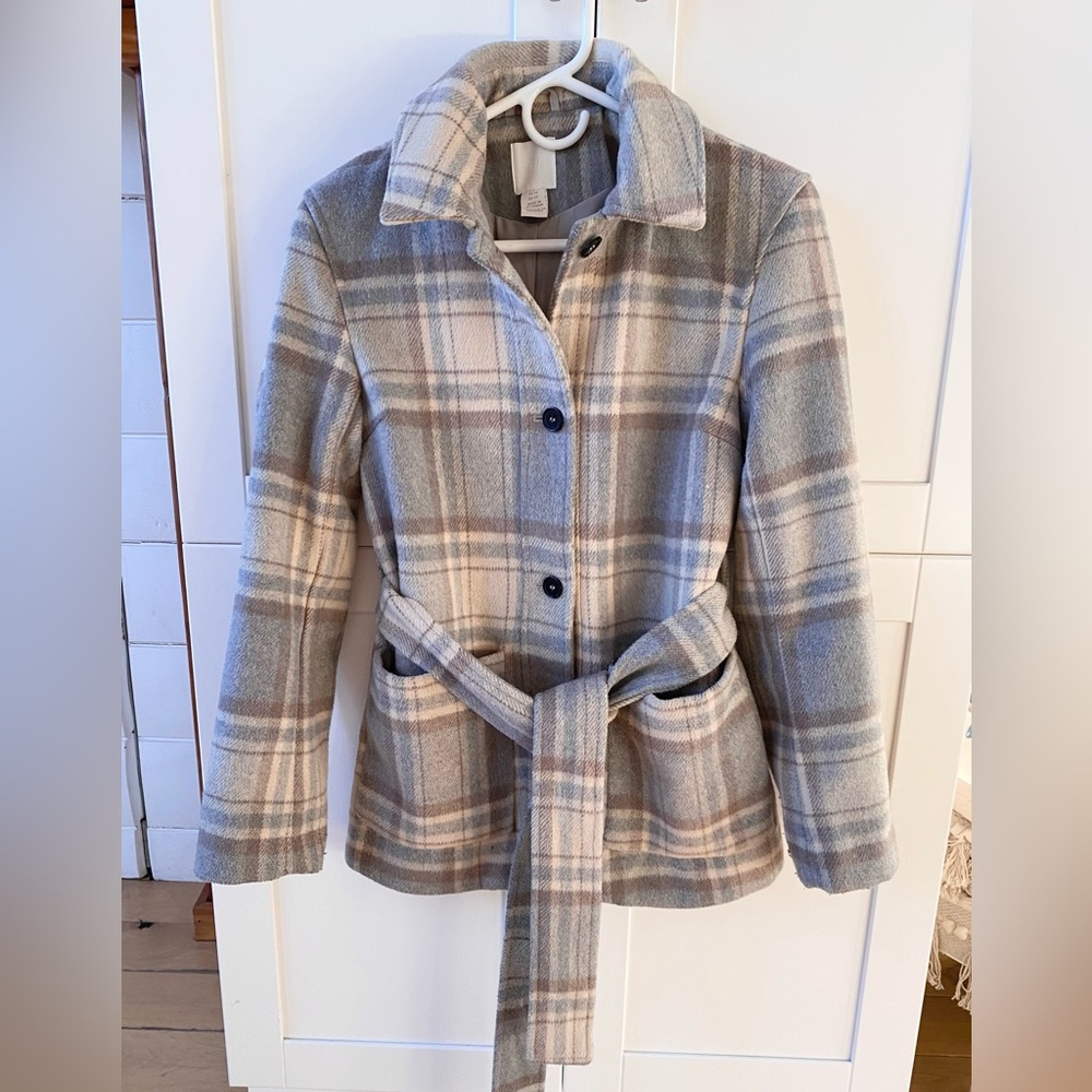 H&M Tie Waist Wool Blend Coat
